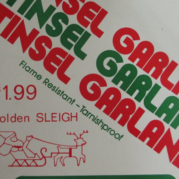 Christmas Tinsel Garland 2 Boxes Golden Sleigh Rauch Made in USA 15 ft, 2" wide - Picture 6 of 10
